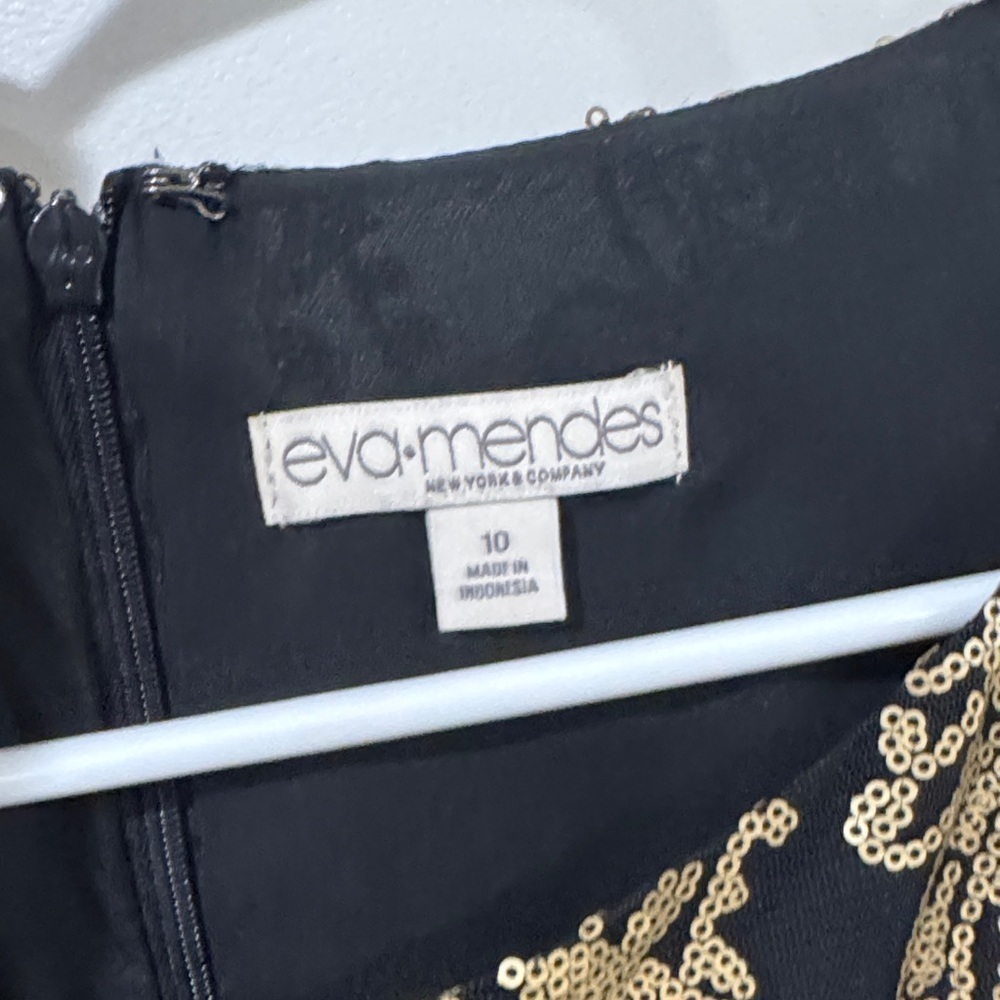 Eva Mendes for New York & Company Black and Gold Sequin Mini Dress - Picture 3 of 8